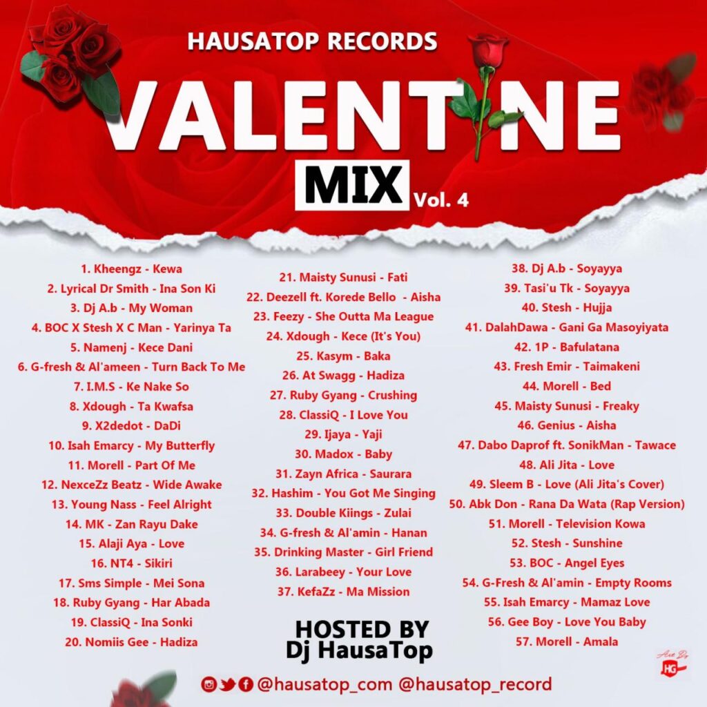 Dj Hausa Top - Valentine Arewa Love Songs Mixtape